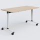 Table abattante gamme Arca 140-70 cm. Plateau Hêtre et pietement Blanc.