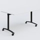 Table abattante gamme Arca 140-80 cm. Plateau Blanc et pietement Noir.
