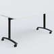 Table abattante gamme Arca 160-70 cm. Plateau Blanc et pietement Noir.