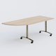 Module d'angle 90° Gauche gamme Arca 200-80 cm. Plateau Hêtre et pietement Chrome.