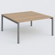 K3 Plateau droit 160x165 pieds fixe. Plateau Noyer et pietement Aluminium.