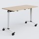 Table abattante gamme Arca 120-60 cm. Plateau Hêtre et pietement Blanc.
