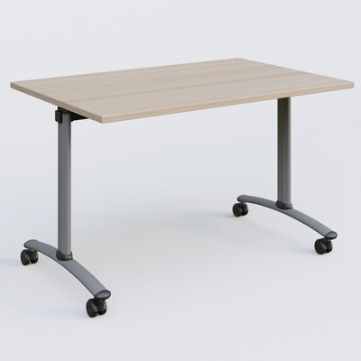 TABLES ABATTANTES - Plateaux 25 mm - Table abattante gamme Arca 120-80 cm. Plateau Acacia et pietement Aluminium.