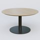 Table Basse Fashion Styl piètement colonne en métal et plateau bois. Plateau Chêne et pietement Noir (RAL 9005).