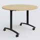 Table ronde gamme Arca D110 cm. Plateau Chêne clair et pietement Noir.