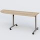 Module d'angle 90° pour table abattante gamme Design 200-80 cm à gauche. Plateau Chêne naturel et pietement Aluminium.
