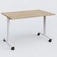 Table abattante gamme Design 120*80 cm. Plateau Chêne naturel et pietement Blanc.