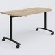 Module d'extrémité pour table abattante gamme Arca 145-70 cm. Plateau Chêne naturel et pietement Noir.