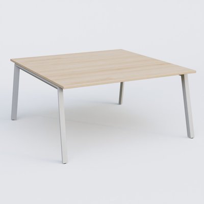[Pas de famille] - [Pas de sous famille] - K8 plan droit 160*165 cm. Plateau Hêtre et pietement Blanc.