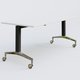 Module droit de la gamme LEM 180-80 cm. Plateau Blanc et pietement Noir/Chrome.