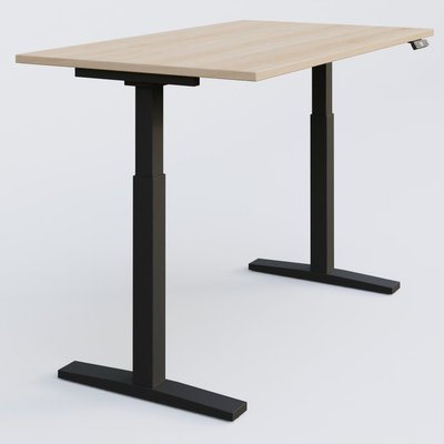 [Pas de famille] - [Pas de sous famille] - Poste solo 120*80 réglable en hauteur éléctriquement de 70-120 cm gamme KPro2. Plateau Hêtre et pietement Noir.