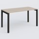 K3 Plateau droit 140x70 pieds fixe. Plateau Acacia et pietement Noir Grainé.