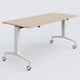 Module droit de la gamme LEM 160-70 cm. Plateau Hêtre et pietement Blanc.