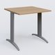 K2 Plateau droit 80x80 pieds fixe. Plateau Noyer et pietement Aluminium.