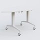 Module 1/4 de couronne de la gamme LEM 120-120 cm. Plateau Blanc et pietement Blanc.