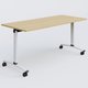Table abattante gamme Arca 160-70 cm. Plateau Chêne clair et pietement Blanc.