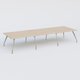 K5 table de reunion 420*145 cm. Plateau Hêtre et pietement Chrome avec base chromé.