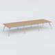 K5 table de reunion 480*165 cm. Plateau Noyer et pietement Chrome avec base chromé.