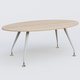 K5 table ovale 200*110 cm. Plateau Hêtre et pietement Blanc avec base chromé.