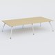 K5 table bench 320*165 cm. Plateau Chêne clair et pietement Blanc avec base chromé.