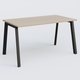 K8 plan droit 140*80 sur pieds fixe. Plateau Acacia et pietement Noir Grainé