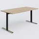 Module droit gamme Pure 160-80 cm. Plateau Chêne naturel et pietement Noir/Chrome.