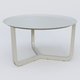 Table Basse Fashion Styl piètement tryptique. Plateau Gris (RAL 7038) et pietement Gris (RAL 7038).