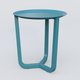 Table Basse Fashion Styl piètement tryptique. Plateau Bleu Petrole (RAL 5025) et pietement Bleu Petrole (RAL 5025).