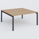 K3 Plateau droit 160x165 pieds fixe. Plateau Noyer et pietement Anthracite.