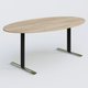 Table ovale gamme Pure 200-110 cm. Plateau Chêne naturel et pietement Noir/Chrome.