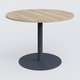 Table ronde diametre 110 cm avec pieds colonne centrale. Plateau Chêne naturel et pietement Anthracite
