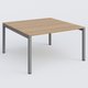 K3 Plateau droit 140x145 pieds fixe. Plateau Noyer et pietement Aluminium.