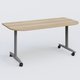 Module d'extrémité pour table abattante gamme Design 165*80 cm. Plateau Chêne naturel et pietement Aluminium.