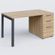 K3 Plateau droit 140x80 avec caisson porteur mélamine. Plateau ,caisson Chêne naturel et pietement Anthracite