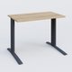 K1 Plateau droit 100x60 pieds fixe. Plateau Chêne naturel et pietement Anthracite
