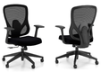 Fauteuil de travail GASTON Mécanisme synchrone, Dossier résille enveloppant. Renfort lombaire réglable en hauteur  Accoudoirs fixes en polyamide renforcé de fibre de verre. Manchettes en polypropylène (PP) tissu Noir