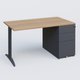 K2 Plateau droit 140x80 avec caisson métalique sous le plateau. Plateau Noyer et pietement Anthracite