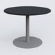Table ronde diametre 100 cm avec pieds colonne centrale. Plateau Noir Mat et pietement Aluminium