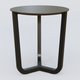 Table Basse Fashion Styl piètement tryptique en métal et plateau bois. Plateau Chêne Moka et pietement Noir (RAL 9005).