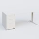 K1 Plateau droit 180x80 avec caisson porteur sous plateau mélamine à gauche. Plateau Blanc et pietement Blanc