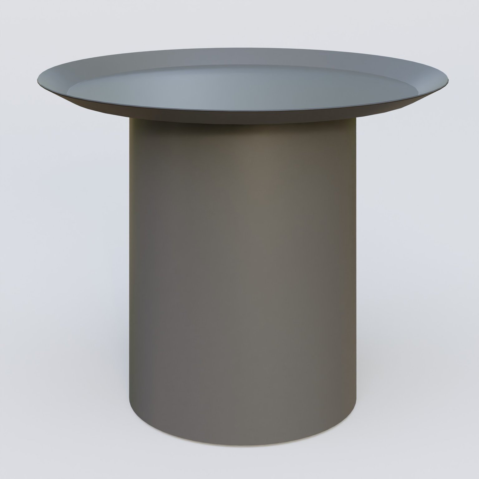 Table Basse Fashion Styl piètement colonne métalique D-26 cm. Plateau Carbon Grey et pietement Carbon Grey.