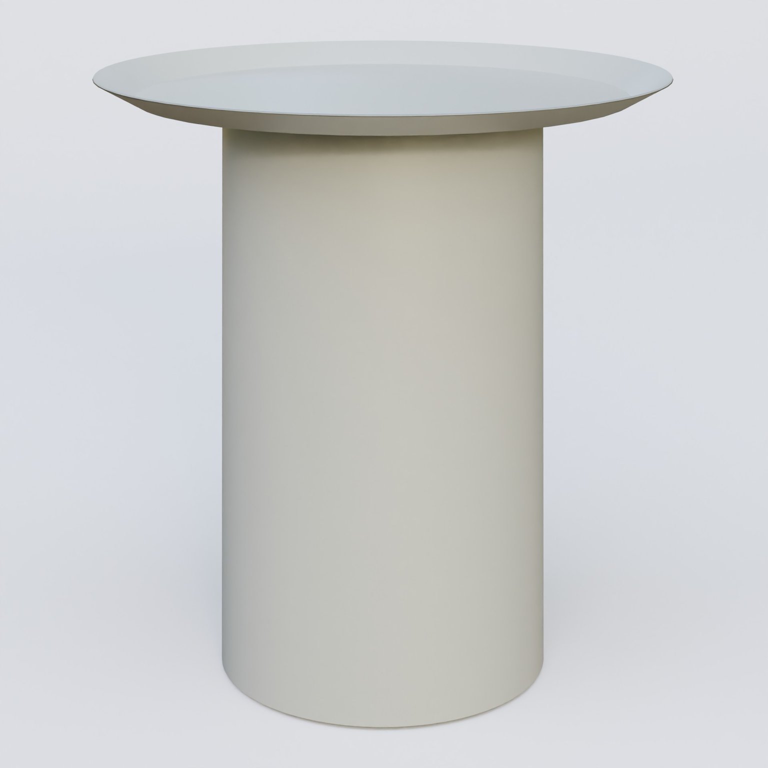 Table Basse Fashion Styl piètement colonne métalique D-26 cm. Plateau Gris (RAL 7038) et pietement Gris (RAL 7038).