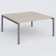 K3 Plateau droit 160x165 pieds fixe. Plateau Acacia et pietement Aluminium.