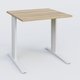 K1 Plateau droit 80x80 pieds fixe. Plateau Chêne naturel et pietement Blanc
