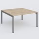 K3 Plateau droit 140x145 pieds fixe. Plateau Chêne naturel et pietement Aluminium.