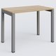 K3 Plateau droit 100x60 pieds fixe. Plateau Chêne naturel et pietement Aluminium.