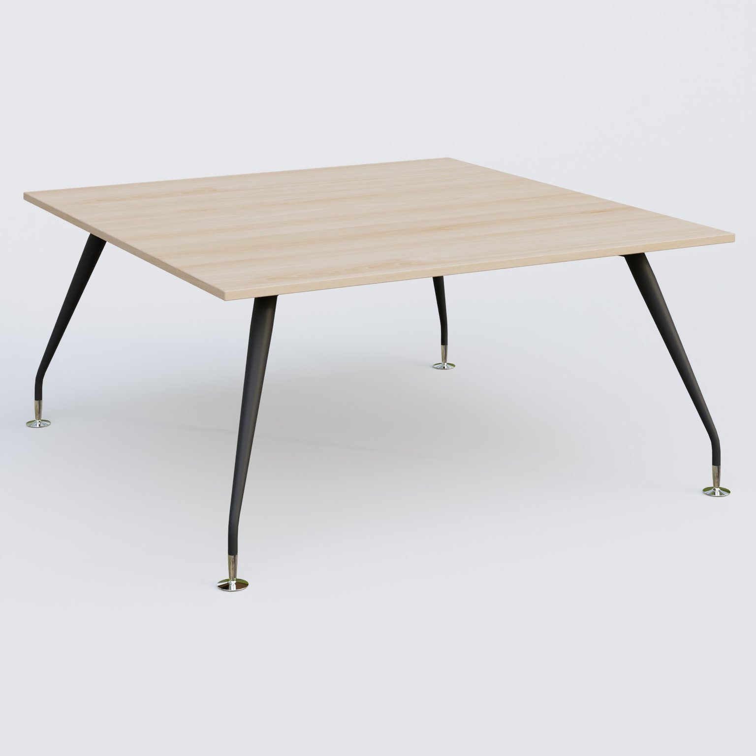 K5 plan droit 160*165 cm. Plateau Hêtre et pietement Noir Mat avec base chromé.