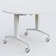 Table ronde de la gamme LEM D110 cm. Plateau Blanc et pietement Blanc.