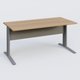 K1 Plateau droit 160x80 avec voile de fond métal. Plateau Noyer et pietement Aluminium
