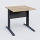 K1 Plateau droit 80x80 avec voile de fond métal. Plateau Chêne naturel et pietement Anthracite